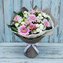 Букет цветов из:  Герберы, Альстромерии и Хризантемы в Самойловке
