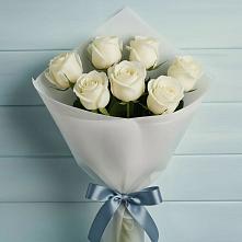 Букет 7 Белых роз Эдлесс Лав в Самойловке
