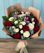 Букет цветов из:  Розы и Альстромерии в Самойловке