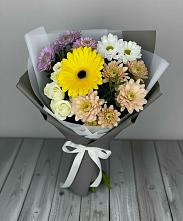 Букет цветов из:  Розы, Герберы и Хризантемы в Самойловке