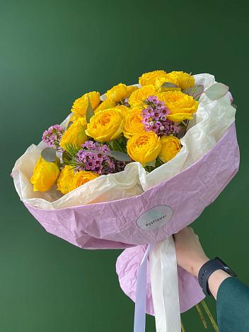 Букет Кустовые желтые розы в Самойловке