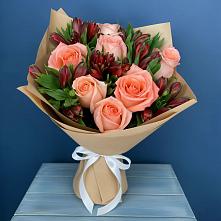 Букет цветов из:  Розы и Альстромерии #REPLACE_PRED# Самойловке