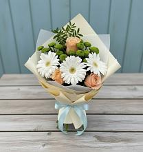 Букет цветов из:  Герберы, Розы и Хризантемы в Самойловке
