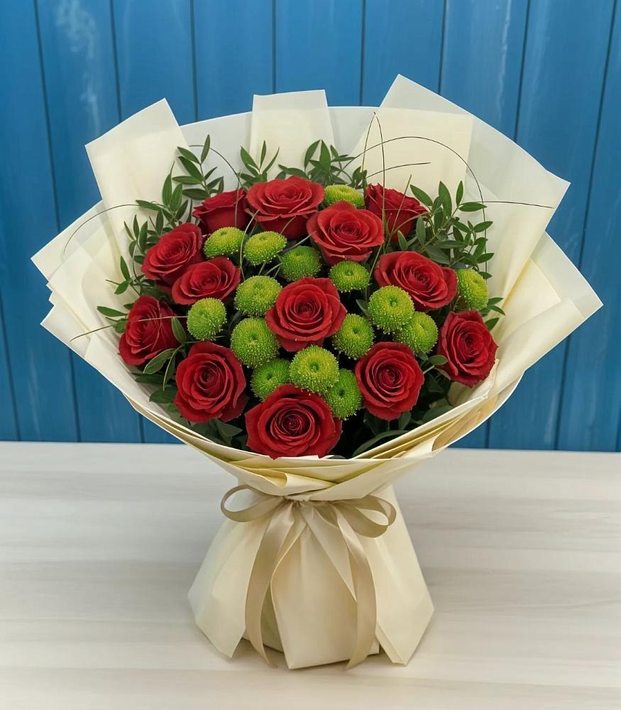 Букет цветов из: Розы и Хризантемы в Самойловке