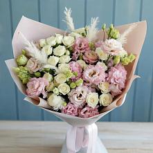 Букет цветов из:  Альстромерии и Розы #REPLACE_PRED# Самойловке