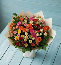 Букет Микс из разноцветных кустовых роз #REPLACE_PRED# Самойловке